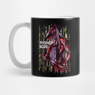 japanese red armor robot cyborg samurai mask katana sword bamboos Mug